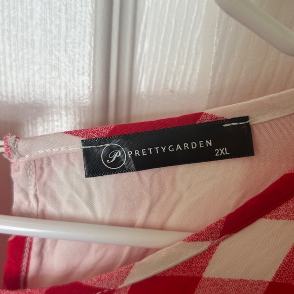 Red Checkered Dress with Denim Shirt 2XL - Picture 5 of 5